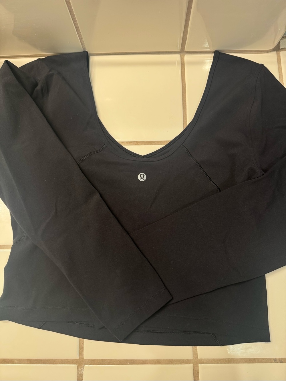 lululemon athletica Black Long-Sleeve Scoop Neck Top
